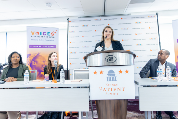 NKF advocate speaking at Voices for Kidney health event