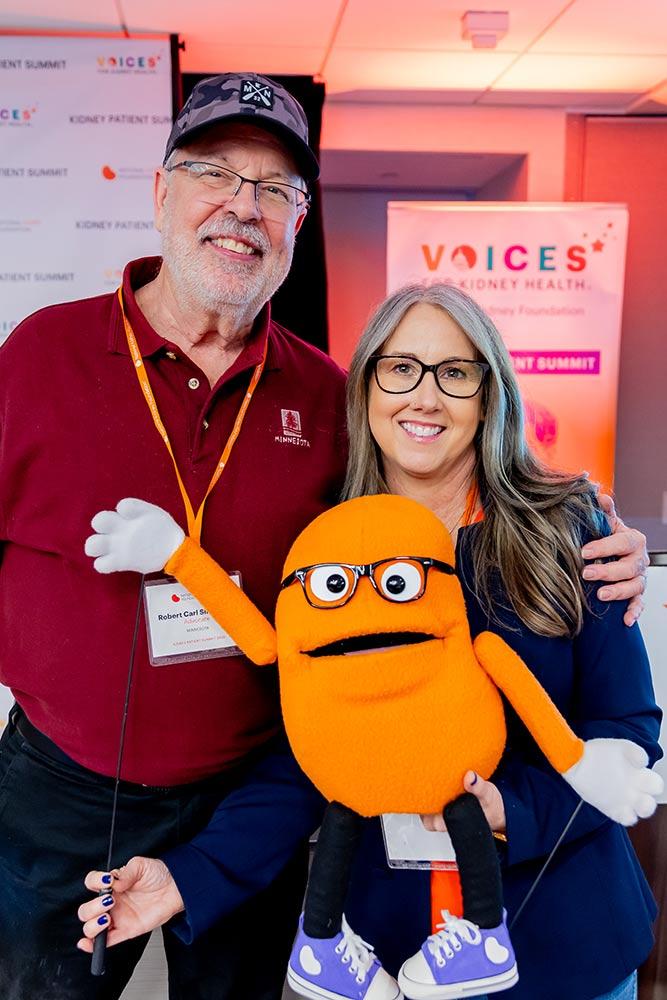 NKF staff and advocates with Kenny the Kidney mascot