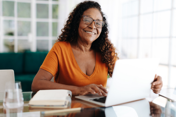 Person smiling working from home