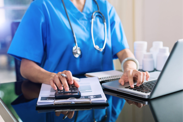 Health Professional at Desk