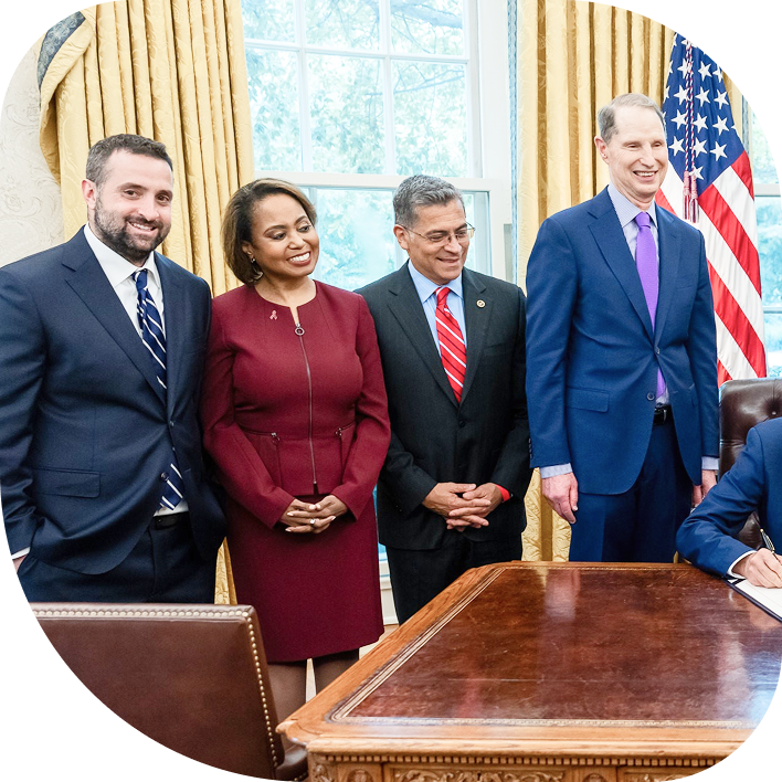 NKF representatives at the White House for a bill signing