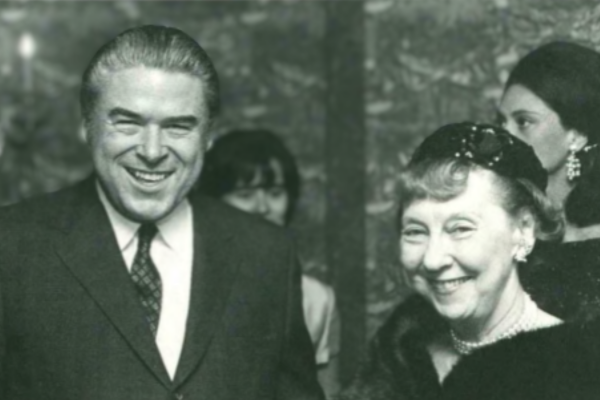  Former First Lady Mamie Eisenhower with Dr. George E. Schreiner at the Foundation's Annual Meeting, 1968.