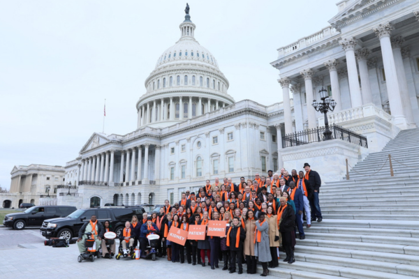 Large group of Voices for Kidney Health advocates at DC Capitol