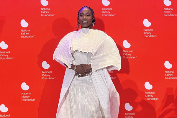 Stacey Warr dressed up for the Kidney Ball