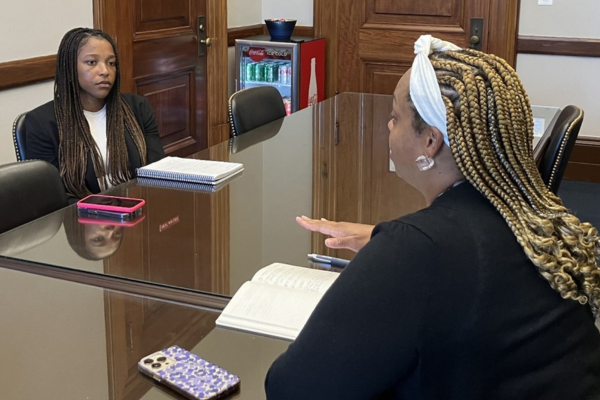 Morgan Reid meeting with prominent member of the Congressional Black Caucus