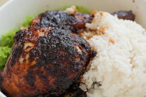 Caribbean Jerk Chicken with Rice and Peas