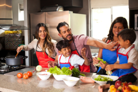 Family cooking in the kitchen