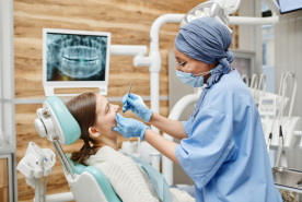 Dentist working on a patient