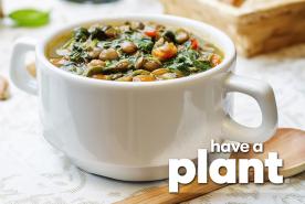 Lentil soup with greens, Have a Plant logo