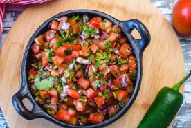 fresh tomato salsa with onion, cilantro, lime