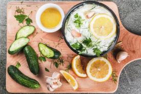 Cucumbers with Horseradish Dill Dip