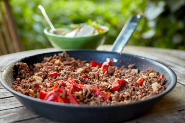 Pan of beef picadillo