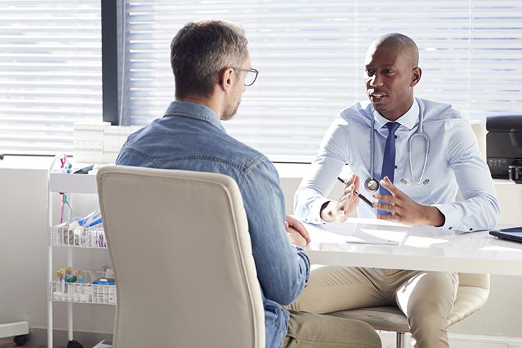 PCP speaking with his patient