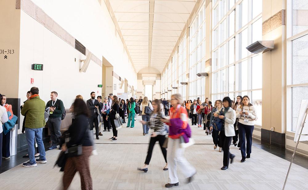 People milling about at SCM