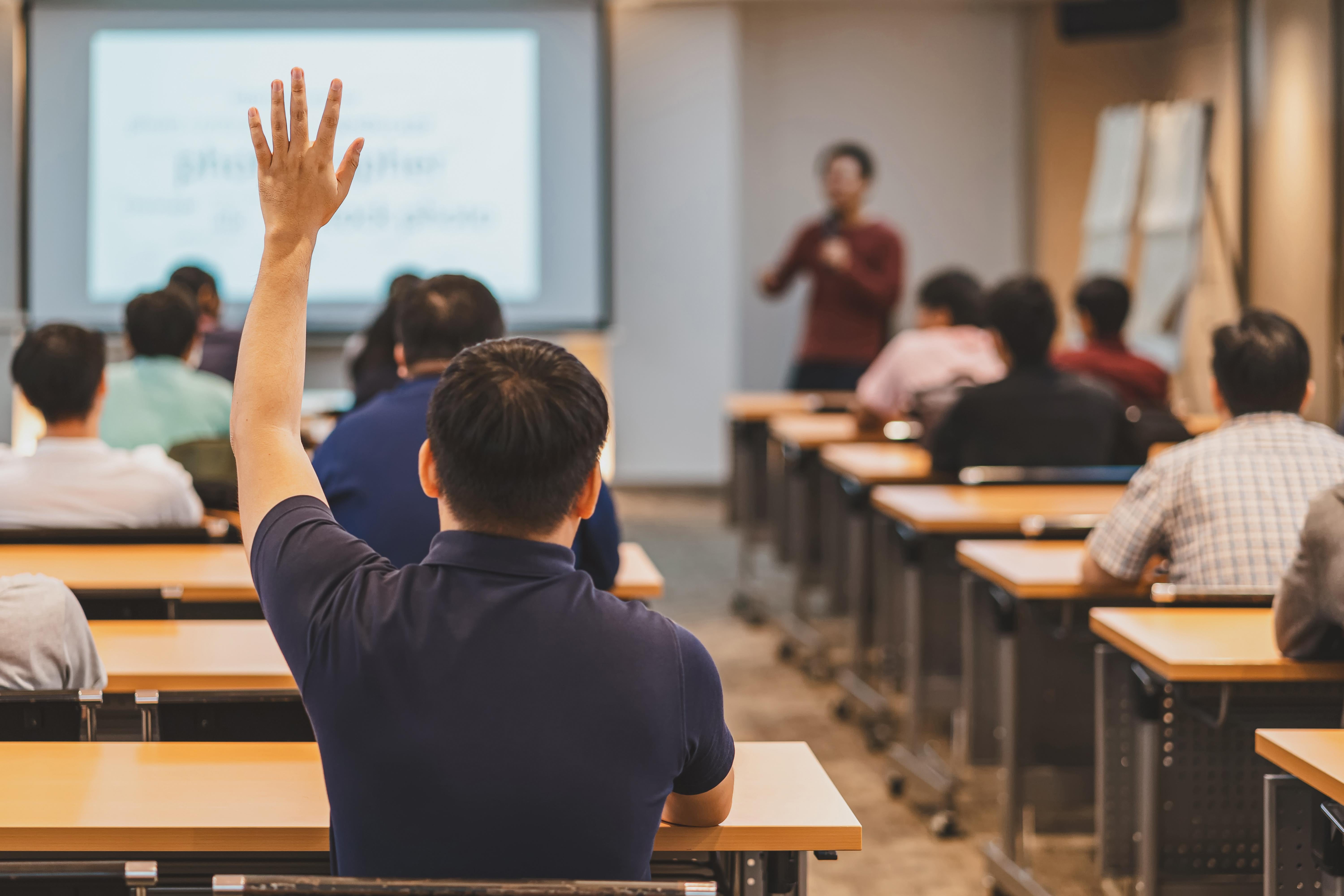 Person in a class room