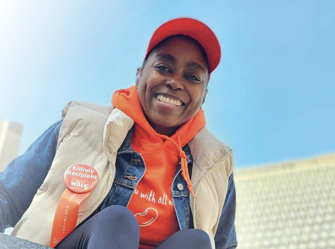 kidney transplant recipient at a kidney walk