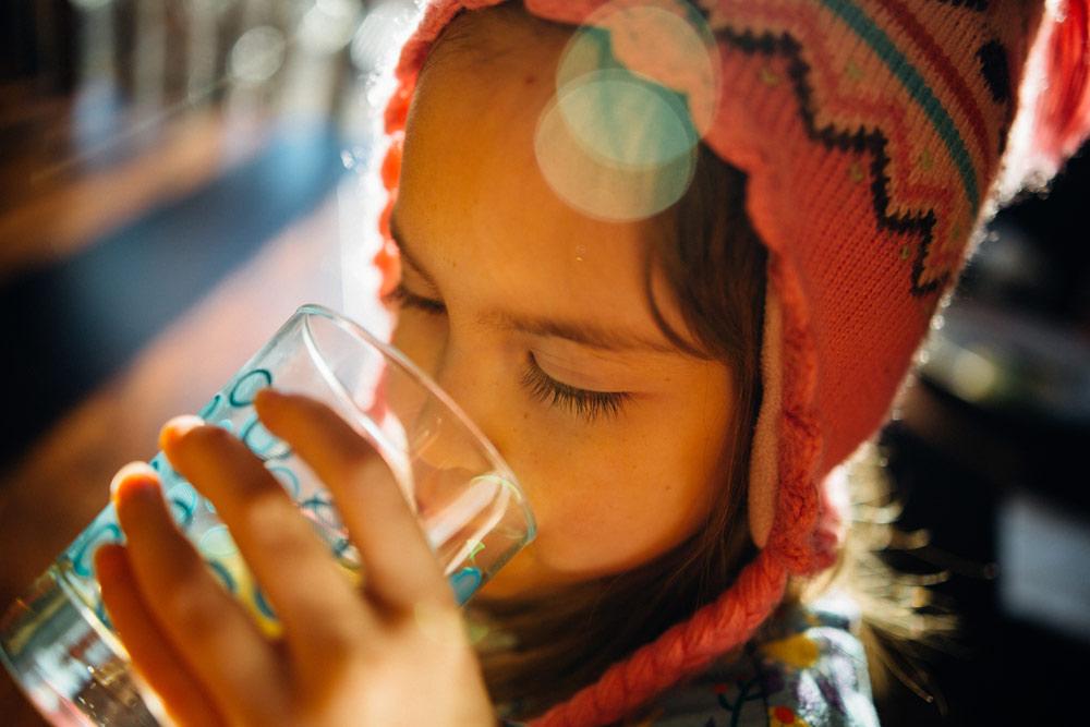 Kid drinking water