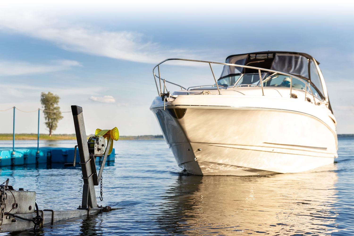 boat in water at mooring