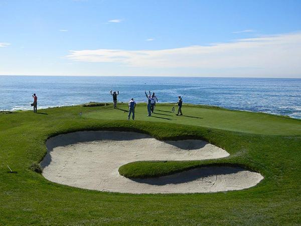 golfers at NKF Konica Minolta golf classic in Pebble Beach