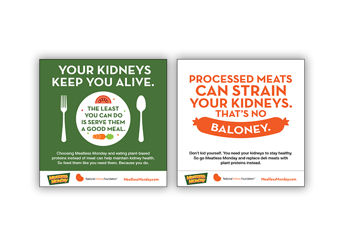 2 Meatless Monday and NKF co-branded instagram posts