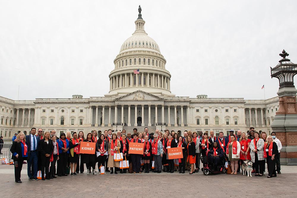 U.S. Capitol building with the Kidney Patient Summit group