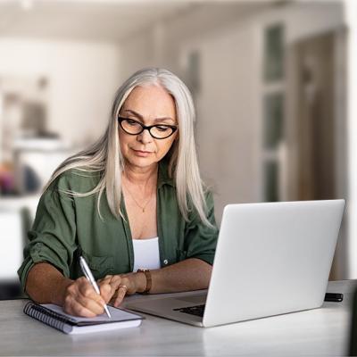 Woman taking notes 